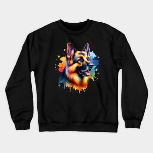 Bright Watercolor German Shepherd Crewneck Sweatshirt